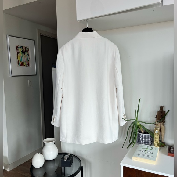 Aritzia Heartbreak White new Business Casual Formal Evening Wedding Blazer Sz L - Picture 7 of 14